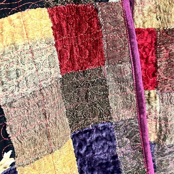 Yak Magik Patchwork Reversible Jacket XS Silk Boho Blazer Nepal Quilted - Picture 3 of 9